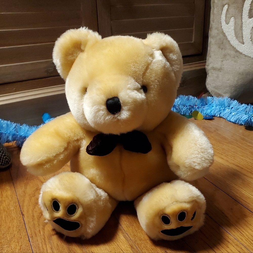 Adorable Tan Stuffed Bear with Bow